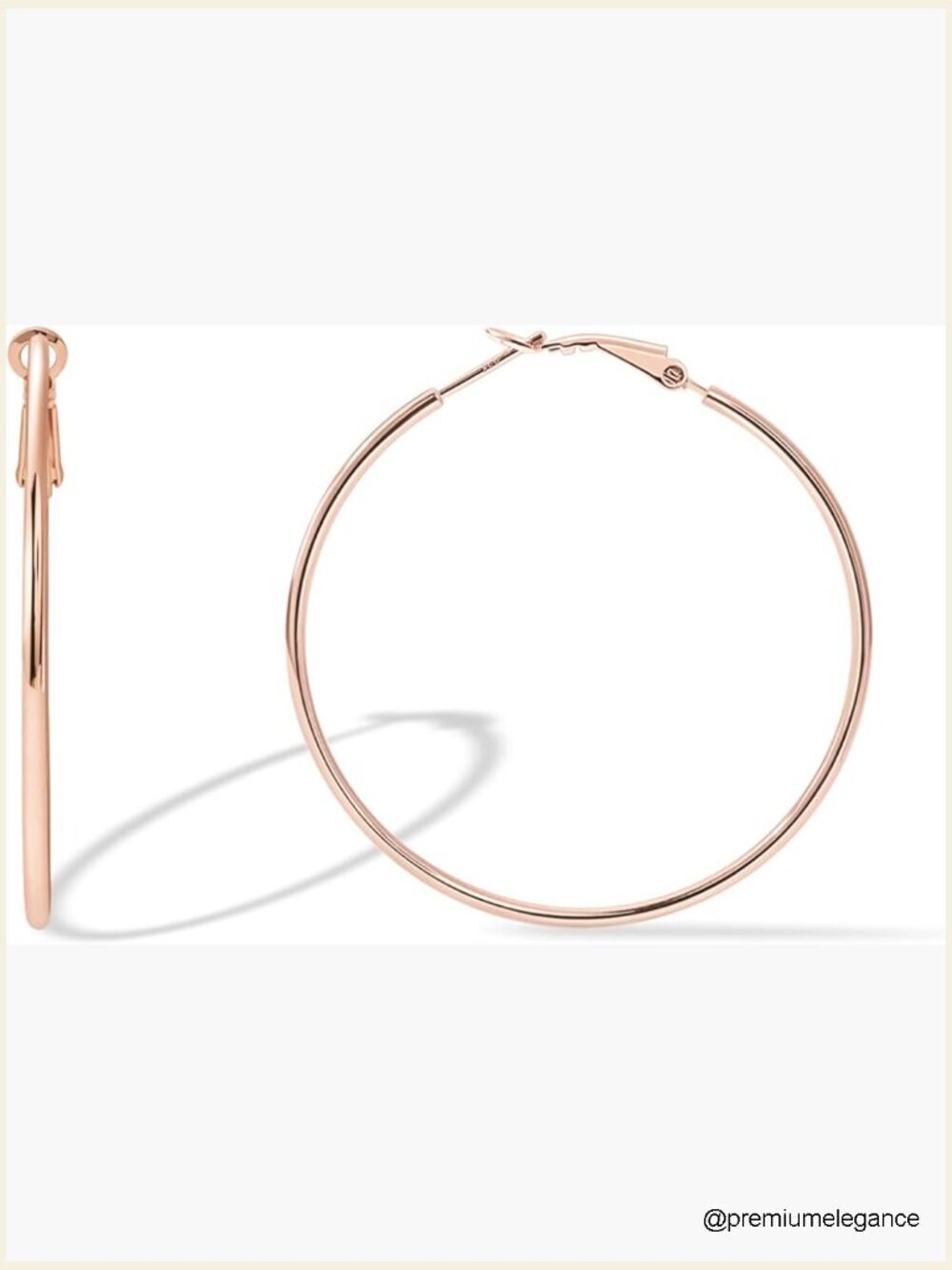 Large Hoop Earrings, 50mm 14K Gold Plated Sterling Silver Post